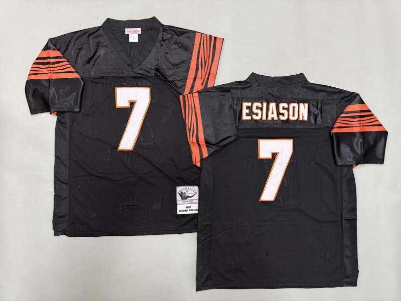 Men 2025 Cincinnati Bengals 7 Esiason Black Throwback Limited NFL Jersey style 001